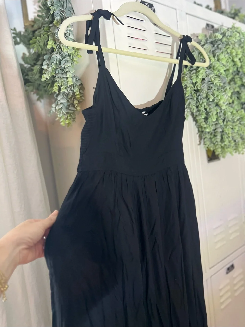 NWT Classic Black Maxi Dress with Spaghetti Straps